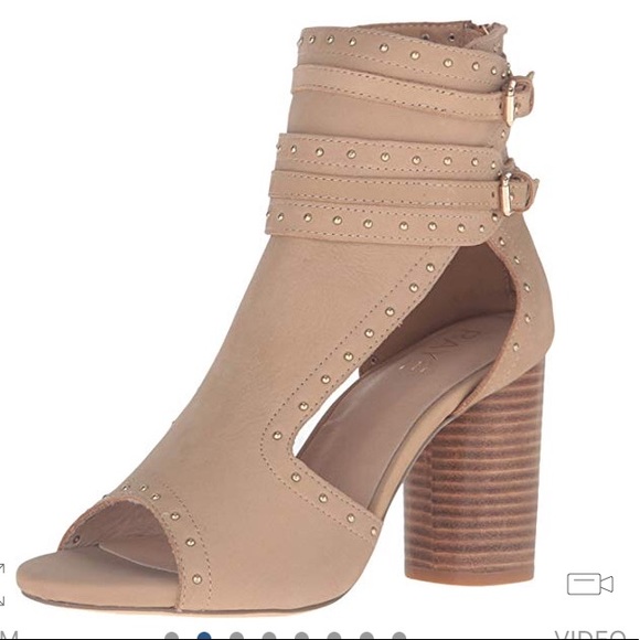 Raye Matty leather bootie 7.5 tan heel open toe - Picture 5 of 8